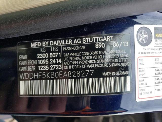 WDDHF5KB0EA828277 - 2014 MERCEDES-BENZ E 350 BLUE photo 12