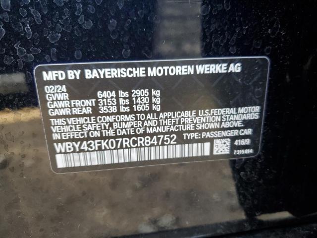 WBY43FK07RCR84752 - 2024 BMW I5 M60 BLUE photo 12