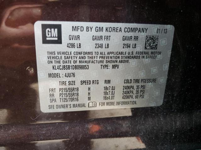 KL4CJBSB1DB098853 - 2013 BUICK ENCORE CONVENIENCE 棕色 照片 13