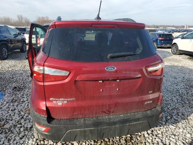 MAJ6S3GL8LC328765 - 2020 FORD ECOSPORT SE RED photo 6