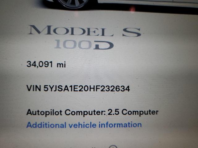 5YJSA1E20HF232634 - 2017 TESLA MODEL S Ağ foto 9