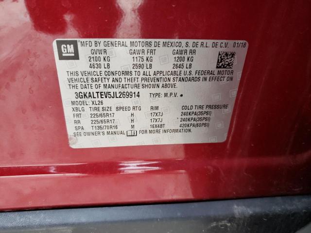 3GKALTEV5JL269914 - 2018 GMC TERRAIN SLE RED photo 12