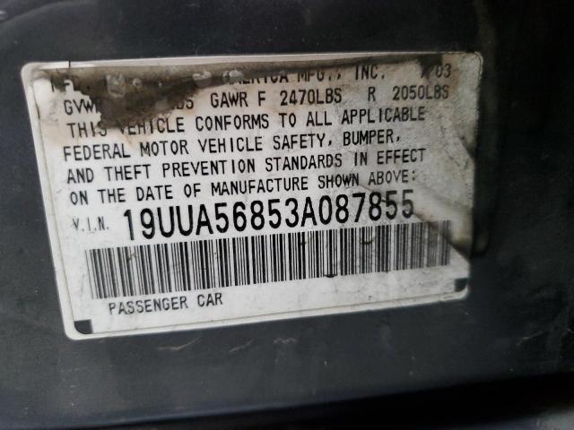 19UUA56853A087855 - 2003 ACURA 3.2TL TYPE-S GRAY photo 12