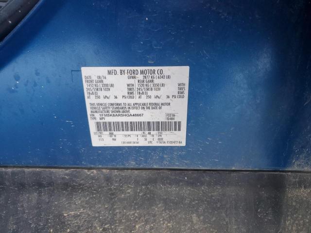 1FM5K8AR5HGA48667 - 2017 FORD EXPLORER POLICE INTERCEPTOR BLUE photo 13