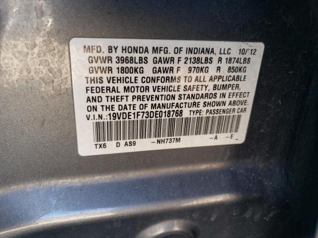 19VDE1F73DE018768 - 2013 ACURA ILX 20 TECH GRAY photo 12