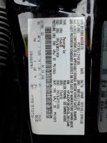 1FADP3E25GL361246 - 2016 FORD FOCUS S 黑色 照片 12