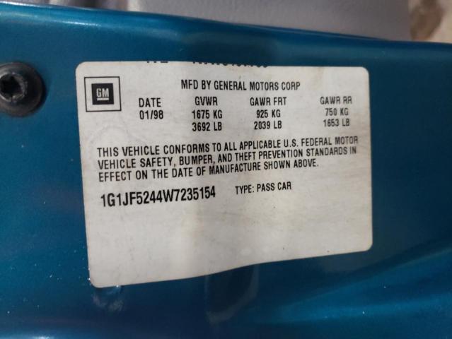 1G1JF5244W7235154 - 1998 CHEVROLET CAVALIER LS TEAL photo 12