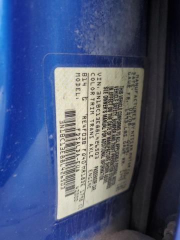 3N1BC13E88L426503 - 2008 NISSAN VERSA S BLUE photo 12