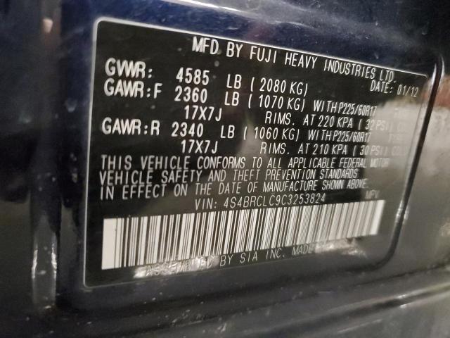 4S4BRCLC9C3253824 - 2012 SUBARU OUTBACK 2.5I LIMITED BLUE photo 13