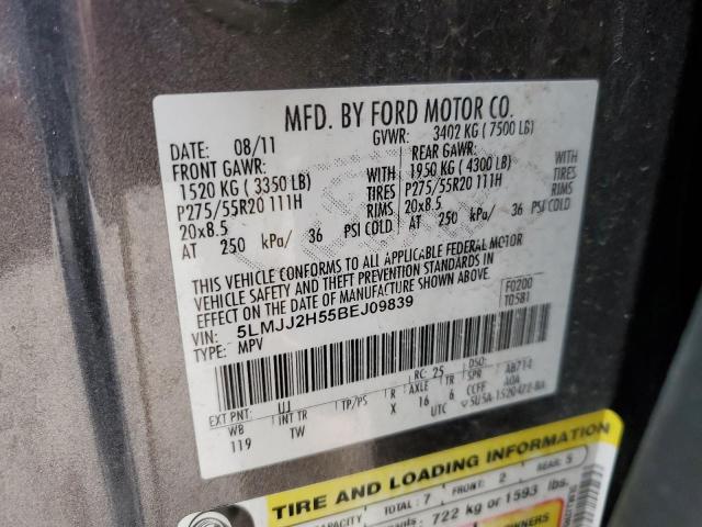 5LMJJ2H55BEJ09839 - 2011 LINCOLN NAVIGATOR 灰色 照片 14