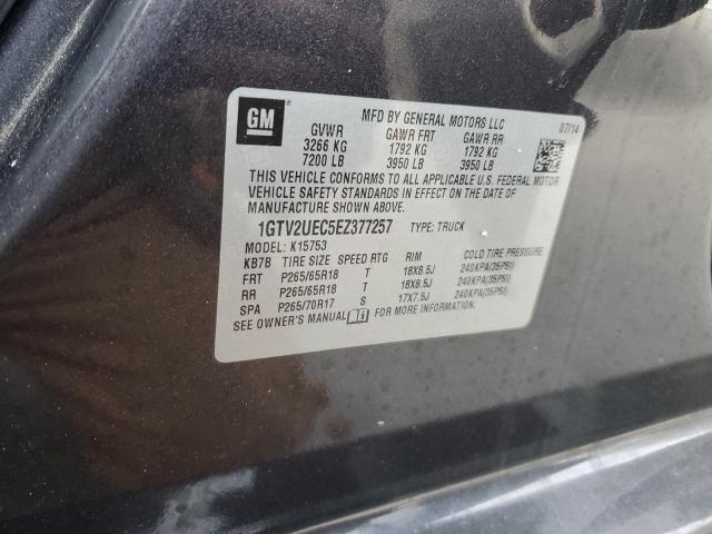 1GTV2UEC5EZ377257 - 2014 GMC SIERRA K1500 SLE BLACK photo 12