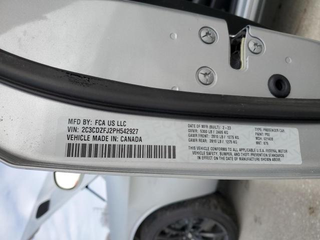 2C3CDZFJ2PH542927 - 2023 DODGE CHALLENGER R/T SCAT PACK SILVER photo 13