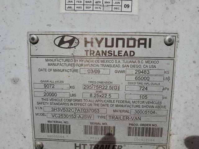 3H3V532C7AT037053 - 2010 HYUNDAI TRANSLEAD თეთრი ფოტო 10