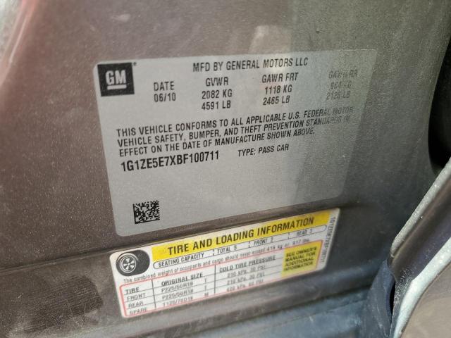 1G1ZE5E7XBF100711 - 2011 CHEVROLET MALIBU LTZ ვერცხლისფერი ფოტო 12