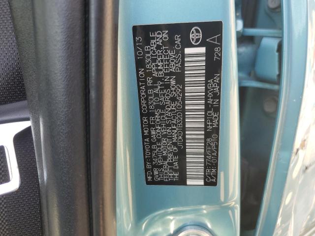 JTDKDTB32D1054292 - 2013 TOYOTA PRIUS C TURQUOISE photo 12