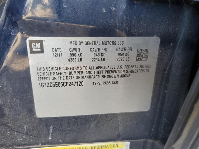 1G1ZC5E06CF247120 - 2012 CHEVROLET MALIBU 1LT Көк фото 12