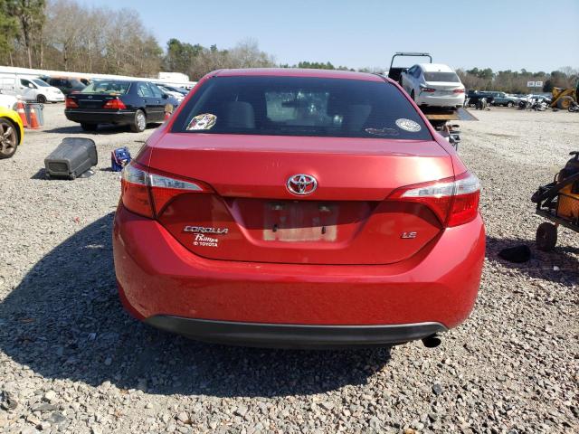 5YFBURHE5EP116423 - 2014 TOYOTA COROLLA L RED photo 6