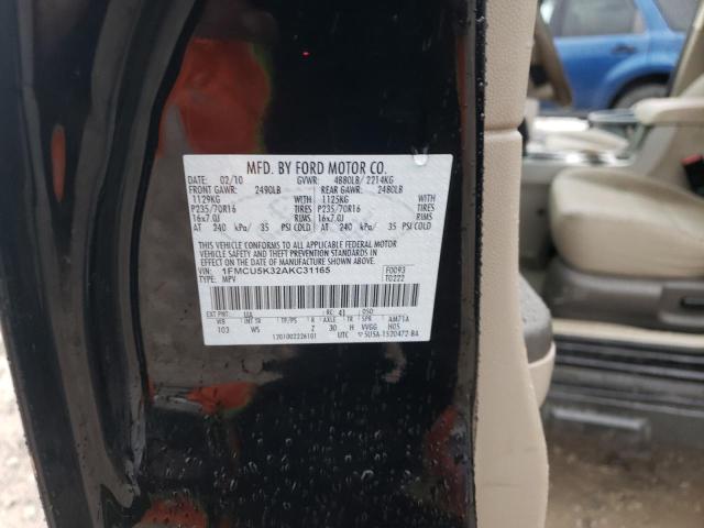 1FMCU5K32AKC31165 - 2010 FORD ESCAPE HYBRID BLACK photo 13