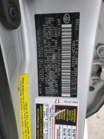 4T1BK1EB1EU093187 - 2014 TOYOTA AVALON BASE 银色 照片 13