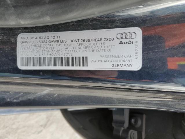 WAUYGAFC4CN104887 - 2012 AUDI A7 PREMIUM PLUS BLUE photo 13