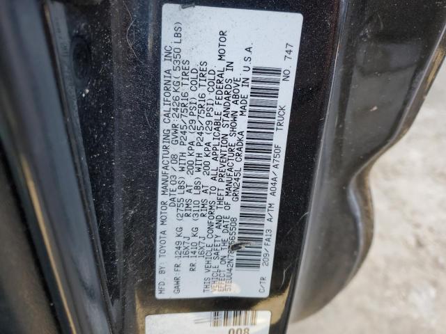 5TEUU42N78Z565508 - 2008 TOYOTA TACOMA ACCESS CAB შავი ფოტო 12