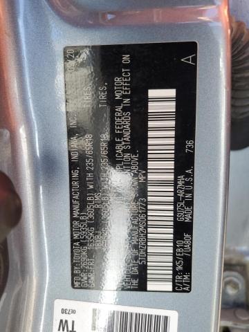 5TDHZRBH2MS061773 - 2021 TOYOTA HIGHLANDER XLE 蓝色 照片 14