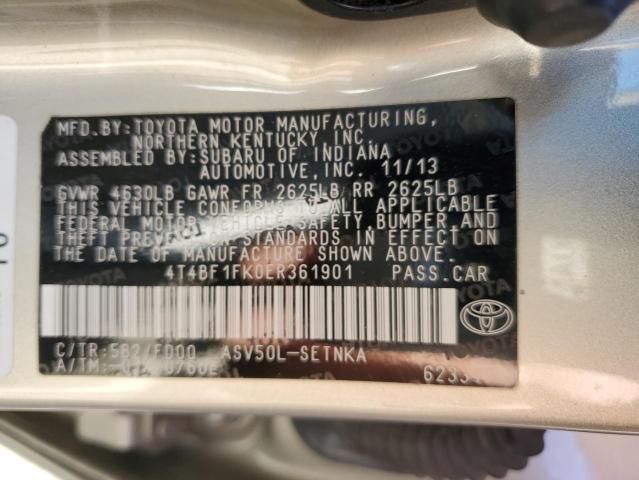 4T4BF1FK0ER361901 - 2014 TOYOTA CAMRY L CREAM photo 12