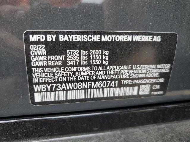 WBY73AW08NFM60741 - 2022 BMW I4 EDRIVE 40 灰色 照片 12