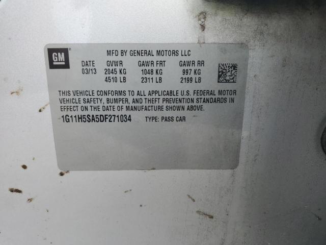 1G11H5SA5DF271034 - 2013 CHEVROLET MALIBU LTZ SILVER photo 12