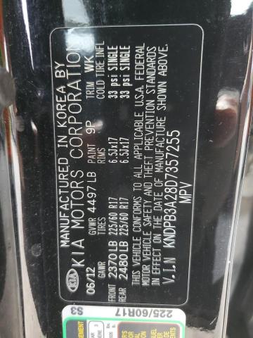 KNDPB3A28D7357255 - 2013 KIA SPORTAGE BASE BLACK photo 13