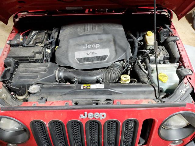 1C4BJWDG0EL157243 - 2014 JEEP WRANGLER U SPORT RED photo 12