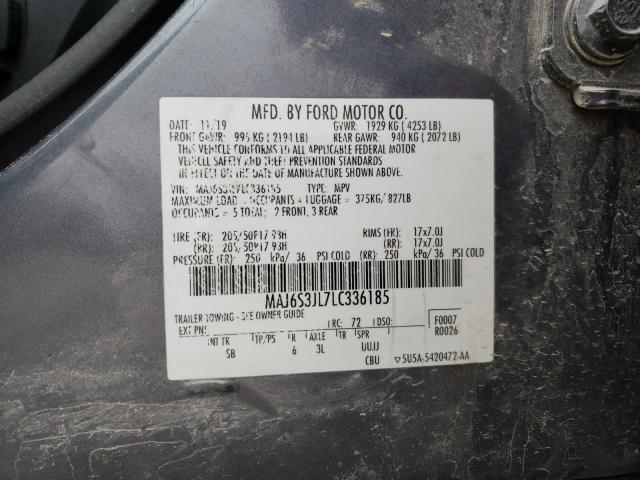 MAJ6S3JL7LC336185 - 2020 FORD ECOSPORT SES GRAY photo 13