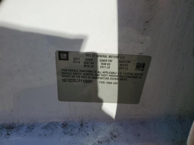 1G11C5SL2FF129291 - 2015 CHEVROLET MALIBU 1LT WHITE photo 12