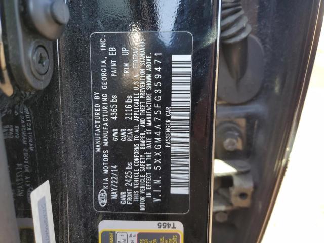 5XXGM4A75FG359471 - 2015 KIA OPTIMA LX BLACK photo 12