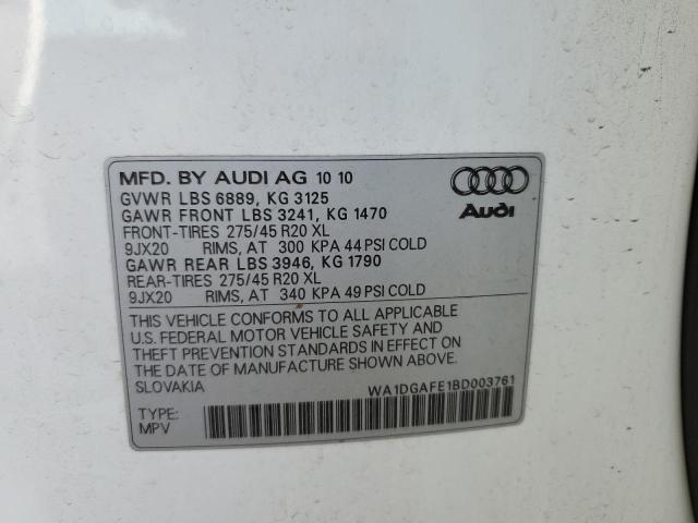 WA1DGAFE1BD003761 - 2011 AUDI Q7 PRESTIGE WHITE photo 12
