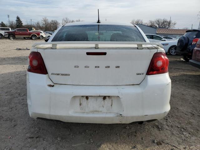 1C3CDZCB6CN287052 - 2012 DODGE AVENGER SXT WHITE photo 6