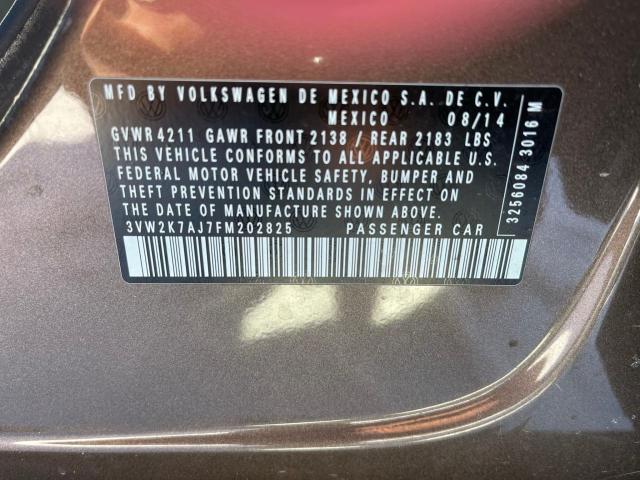 3VW2K7AJ7FM202825 - 2015 VOLKSWAGEN JETTA BASE BROWN photo 10