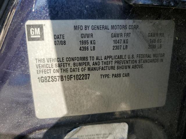 1G8ZS57B19F102207 - 2009 SATURN AURA XE BLUE photo 13