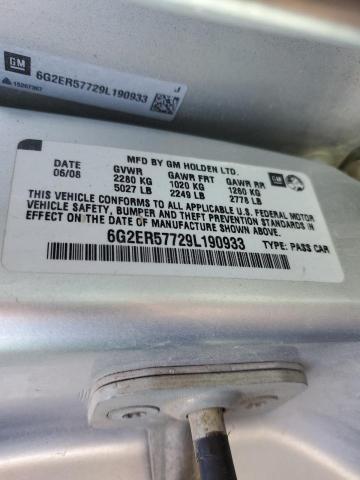 6G2ER57729L190933 - 2009 PONTIAC G8 SILVER photo 12