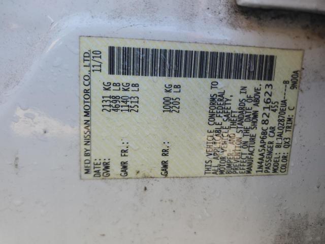 1N4AA5AP6BC821623 - 2011 NISSAN MAXIMA S WHITE photo 12