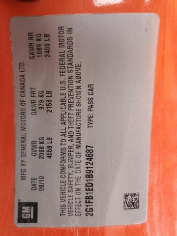 2G1FB1ED1B9124687 - 2011 CHEVROLET CAMARO LT 橙色 照片 13