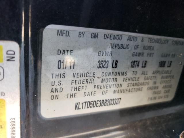 KL1TD5DE3BB203337 - 2011 CHEVROLET AVEO LS Qara foto 13