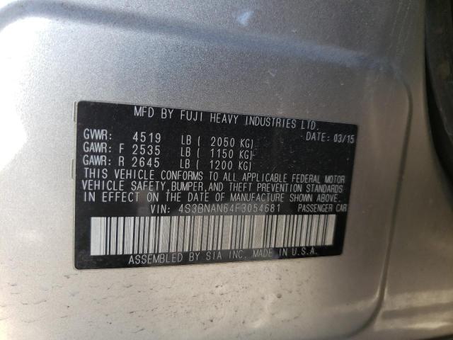 4S3BNAN64F3054681 - 2015 SUBARU LEGACY 2.5I LIMITED SILVER photo 12