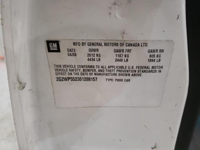 2G2WP552361288157 - 2006 PONTIAC GRAND PRIX 白色 照片 10