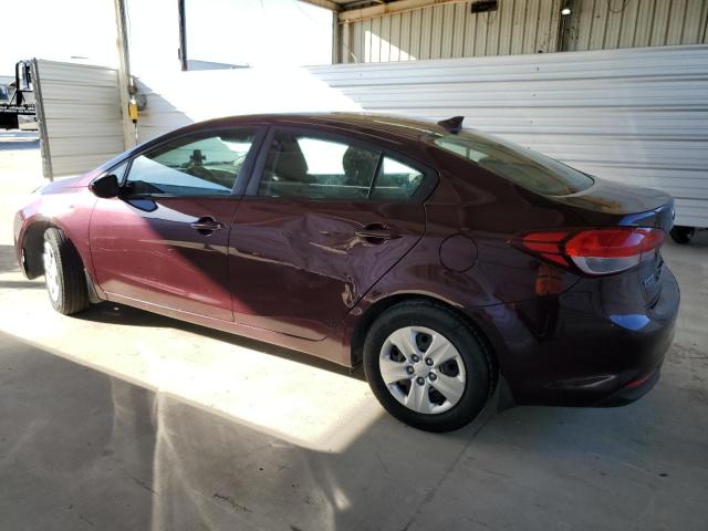 3KPFK4A78HE052650 - 2017 KIA FORTE LX MAROON photo 2