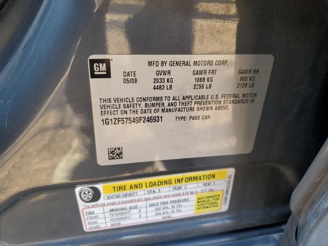 1G1ZF57549F246931 - 2009 CHEVROLET MALIBU HYBRID GRAY photo 13