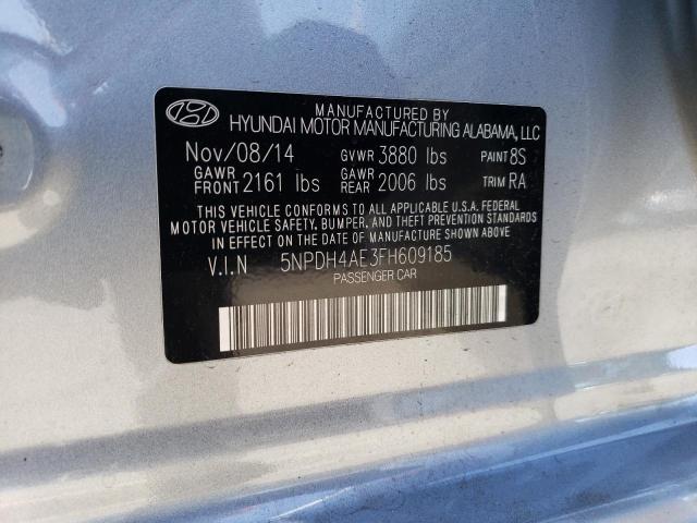 5NPDH4AE3FH609185 - 2015 HYUNDAI ELANTRA SE SILVER photo 12