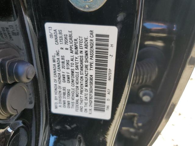 2HGFB2F56DH585804 - 2013 HONDA CIVIC LX BLACK photo 13