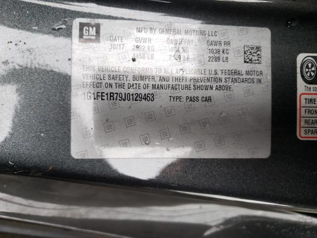 1G1FE1R79J0129463 - 2018 CHEVROLET CAMARO SS GRAY photo 12