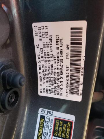 5J6RM4H73EL017587 - 2014 HONDA CR-V EXL GRAY photo 10